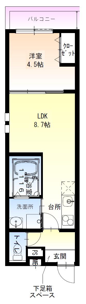 フジパレス高石2番館(1LDK/1階)の間取り写真
