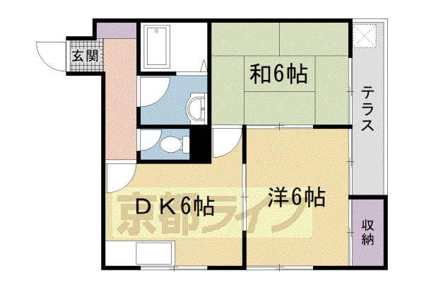 メゾンこやま林口(2DK/1階)の間取り写真