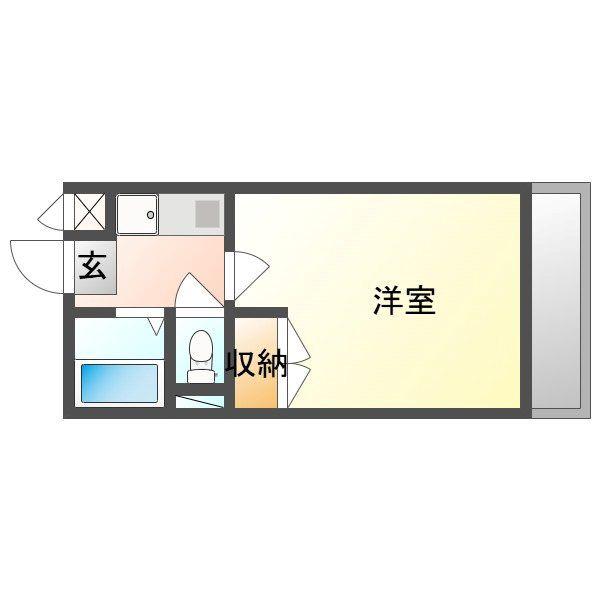 ハイツ南風(1K/3階)の間取り写真