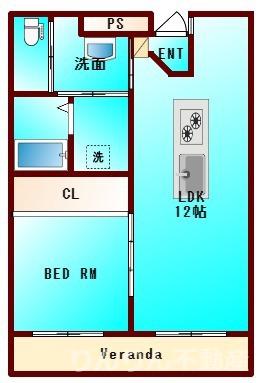 ハコニス・アパートメントA・B(1LDK/3階)の間取り写真