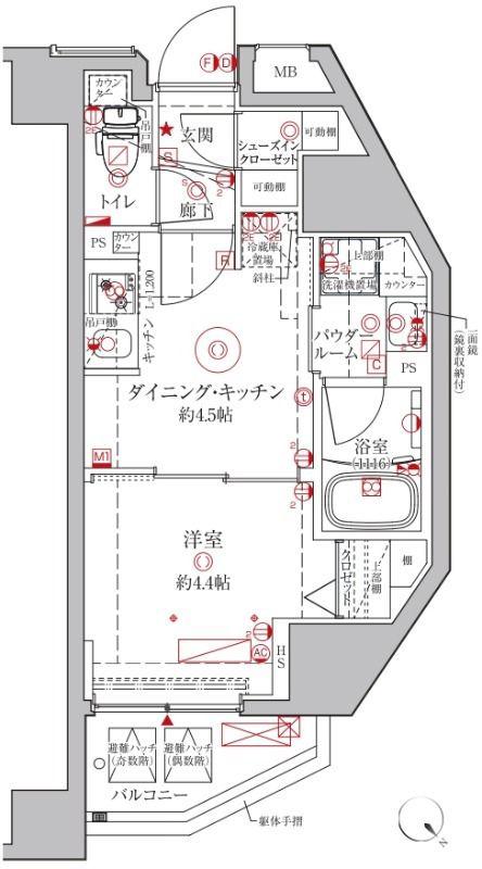 クレイシアIDZ練馬富士見台(1DK/5階)の間取り写真
