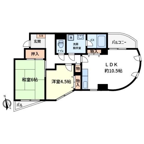 ラレーブ金町(2LDK/2階)の間取り写真