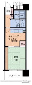 UR 武庫川1(1DK/3階)の間取り写真