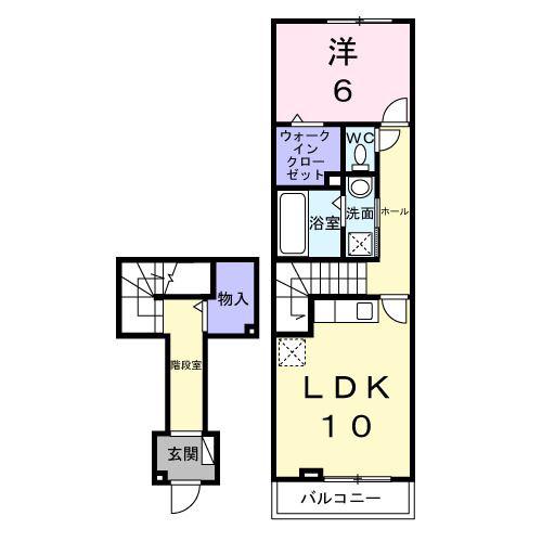 サクラガーデン(1LDK/2階)の間取り写真