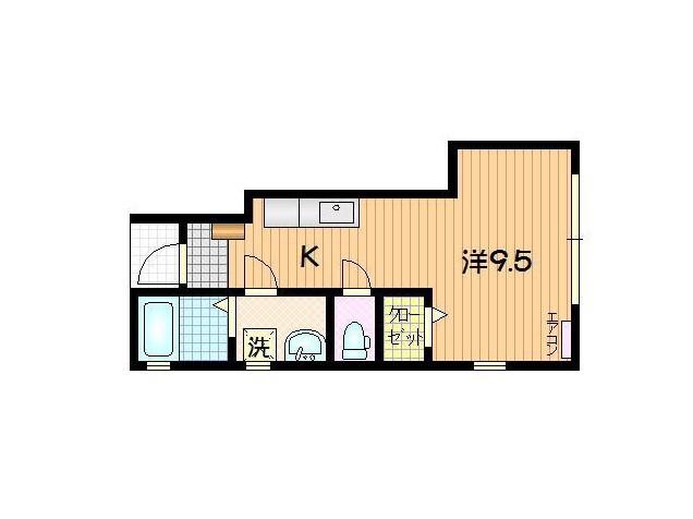 ALMO(ワンルーム/1階)の間取り写真