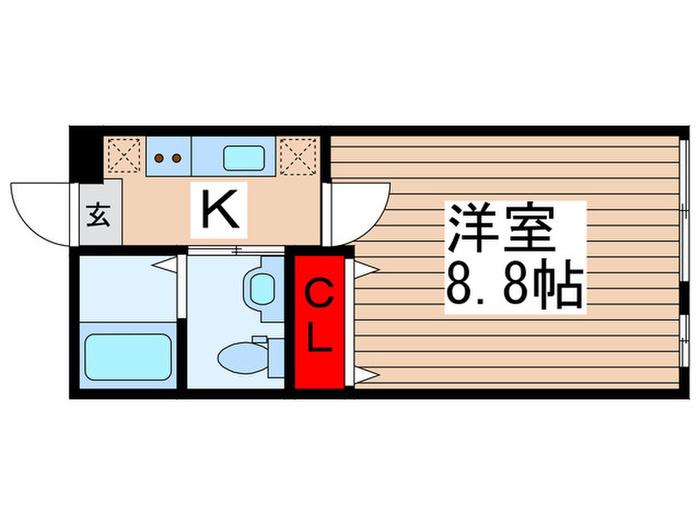 リバーサイドテラス(1K/2階)の間取り写真
