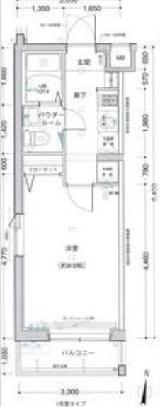 THE GRANDE REGALO春日町(1K/2階)の間取り写真
