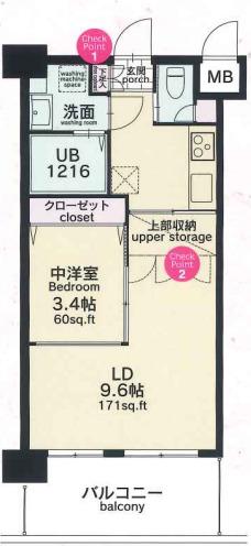 82 EMPRESS(1LDK/8階)の間取り写真