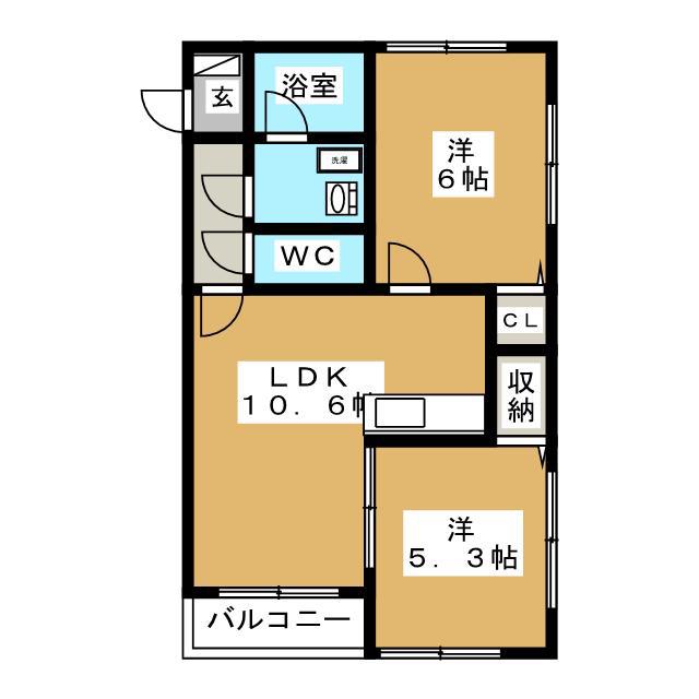 ザ・ガーデンYAMANOTE(2LDK/2階)の間取り写真