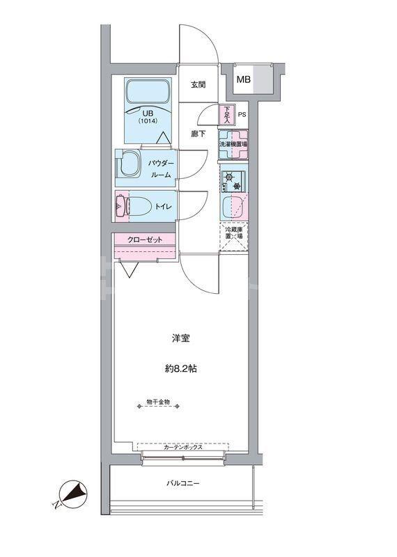 RELUXIA TOKYO イーストIII(1K/2階)の間取り写真