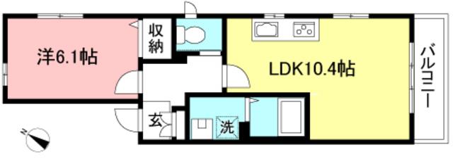 グレースピア(1LDK/1階)の間取り写真