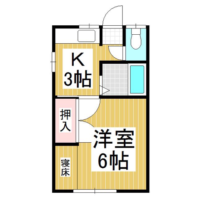 ハイツ八乙女A棟(1K/1階)の間取り写真