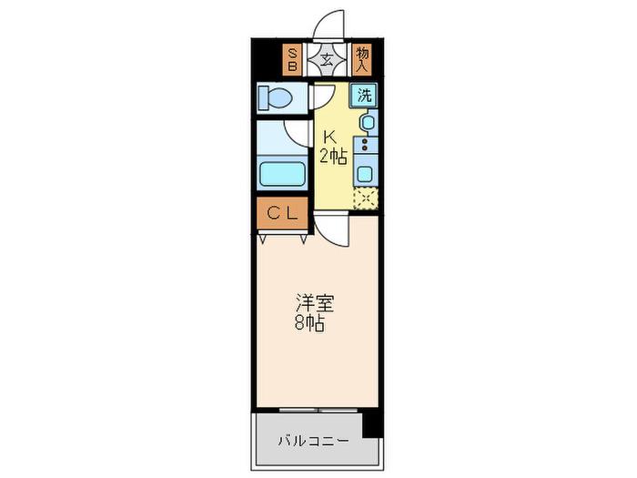 スカイビュー六甲(1K/6階)の間取り写真