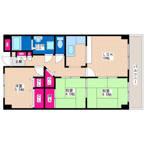 コンフォール48(3LDK/1階)の間取り写真