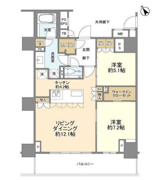 ブランズ白金台五丁目(2LDK/3階)の間取り写真