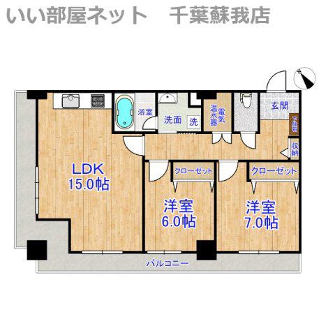 オーシャンビュー壱番館(2LDK/8階)の間取り写真