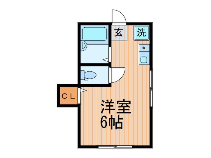 KTハイム(ワンルーム/2階)の間取り写真