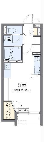 ミランダベルステージ(ワンルーム/2階)の間取り写真