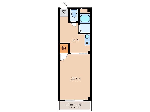 ナナヤマホーム岩出(1K/1階)の間取り写真