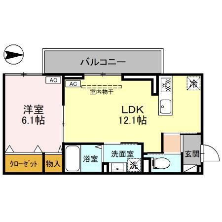 カスタリアⅦ(1LDK/1階)の間取り写真