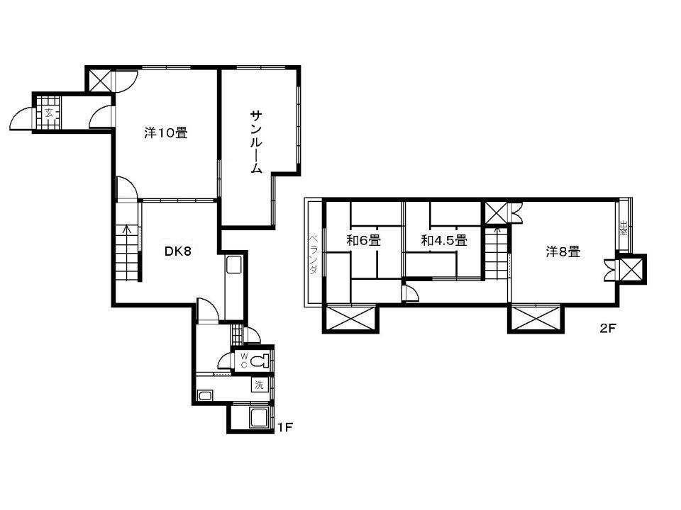 牟礼岡ハイツ(4DK/1階)の間取り写真