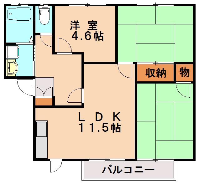 ヴィラ春日西(3LDK/2階)の間取り写真