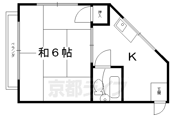ヴィラマスミII(1K/3階)の間取り写真