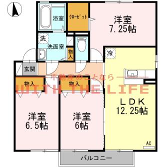 リビングタウン江戸屋敷(3LDK/2階)の間取り写真