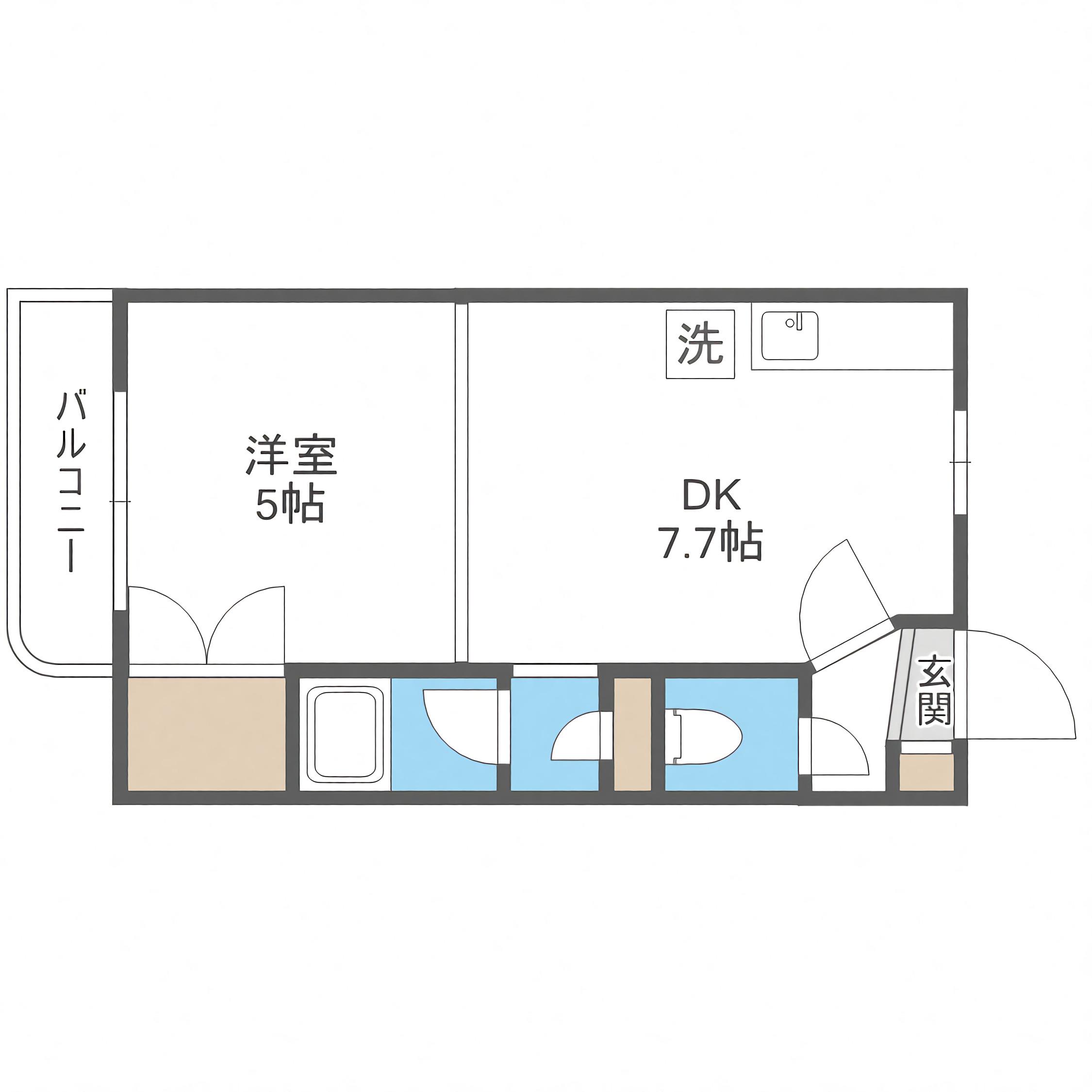栄通5IKハイツ(1DK/3階)の間取り写真