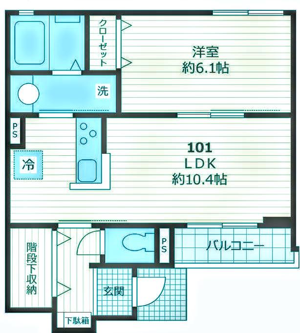 ヴィル リジエール2(1LDK/1階)の間取り写真