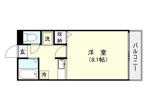 ホワイトマルセイユ(1K/2階)の間取り写真