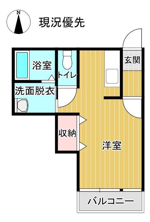 レジデンス城南(ワンルーム/2階)の間取り写真