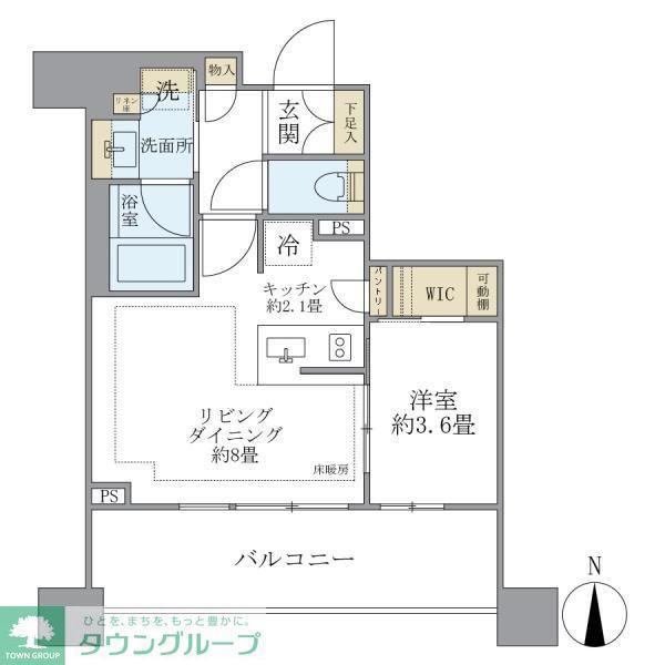 BRILLIA三鷹禅林寺通(1LDK/4階)の間取り写真