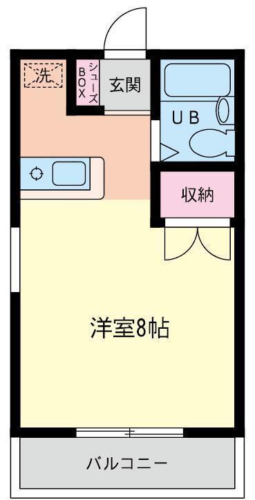 リバーサイドコスモ(1K/2階)の間取り写真