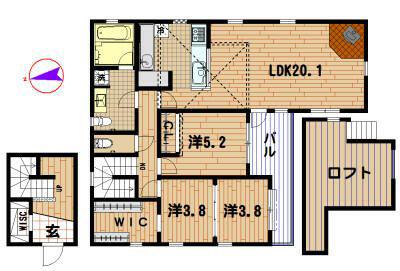 LA RECOLTE目黒南(3LDK/1階)の間取り写真