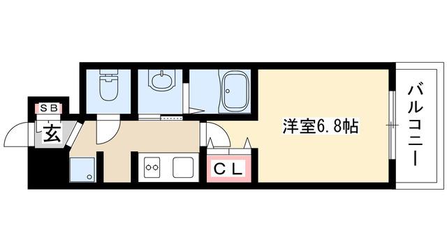 リヴシティ鶴舞(1K/9階)の間取り写真