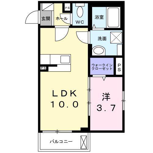 ビラビスタ船橋宮本(1LDK/4階)の間取り写真