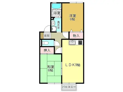 グランベールI(2DK/2階)の間取り写真