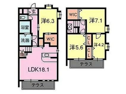 プリマヴェーラ壱番館(4LDK/2階)の間取り写真