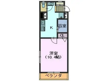 プライムコート東山(1K/7階)の間取り写真