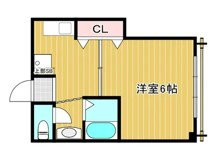 クラスタービル(1K/3階)の間取り写真