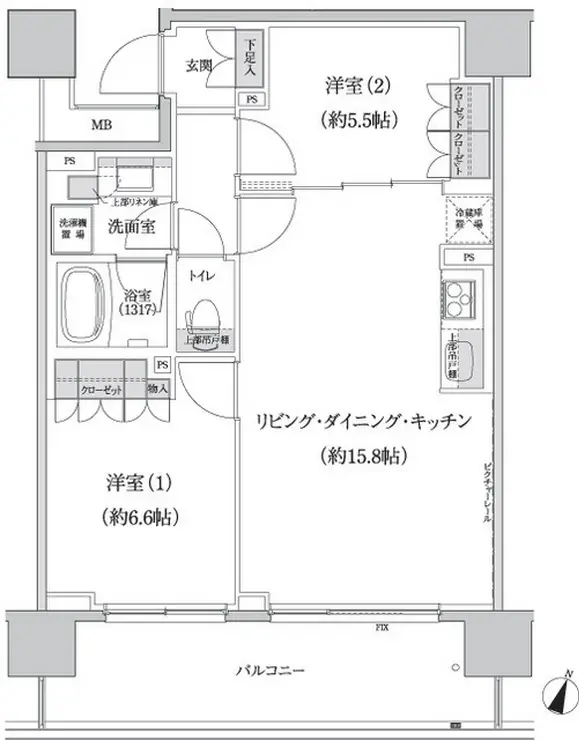 パークハビオ渋谷本町レジデンス 4階階 間取り