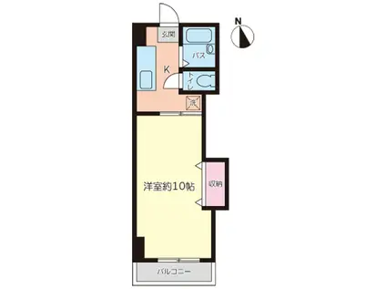 ミカドハイツ(1K/6階)の間取り写真