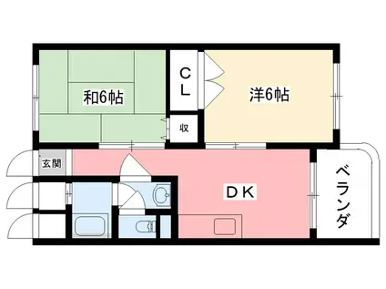 パストラルハイツ(2DK/3階)の間取り写真