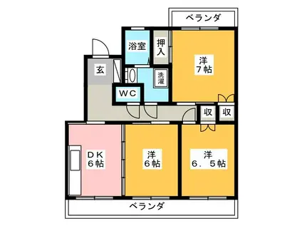 シャンピエールII(3DK/4階)の間取り写真