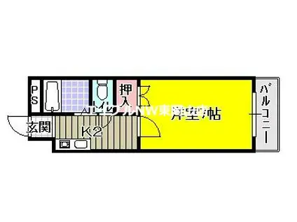 恵比寿ハイツ(1K/3階)の間取り写真