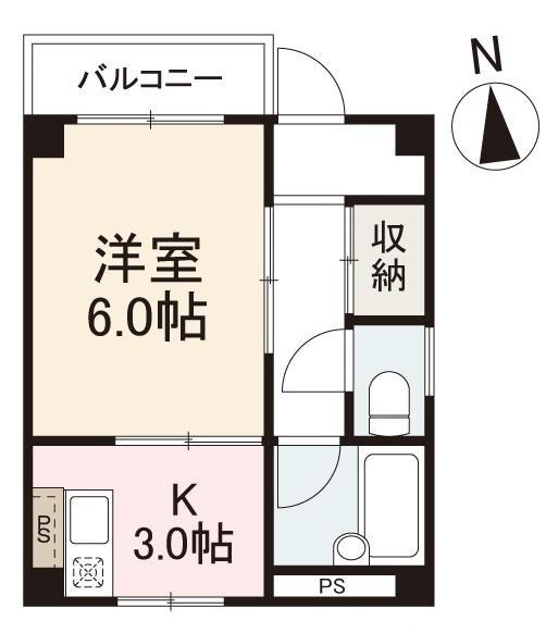 ELVITA花園(1K/1階)の間取り写真