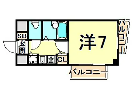 コンフォール甲子園口(1K/6階)の間取り写真