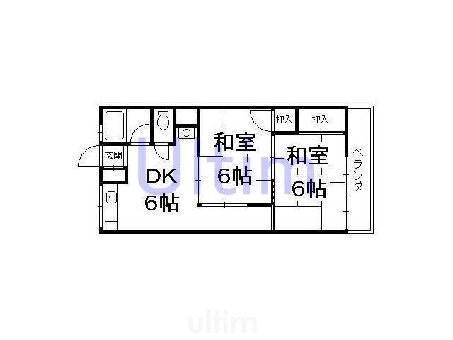 コーポラス城南(2DK/2階)の間取り写真