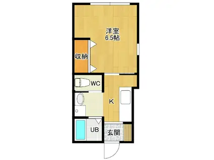 LE SAGITTAIRE(1K/1階)の間取り写真